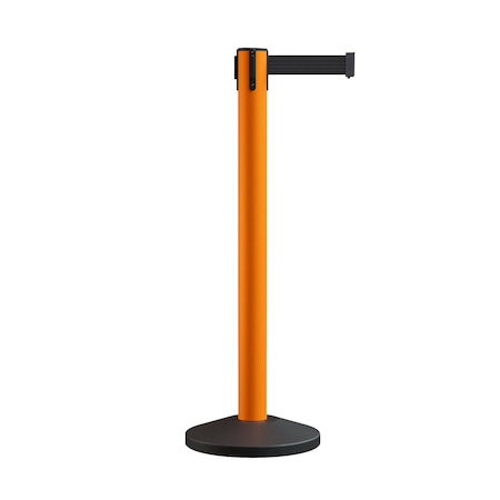 Montour Line Stanchion Belt Barrier Orange Post 16ft.Black Belt ES660-OR-BK-160